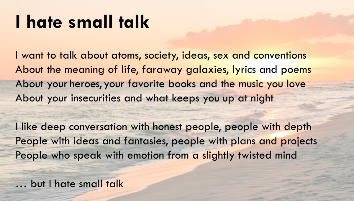 Preview image for 'I hate smalltalk' post